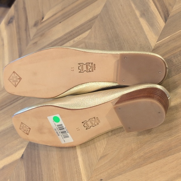 Huma Blanco Gold Leather Mules 41 - Picture 3 of 4